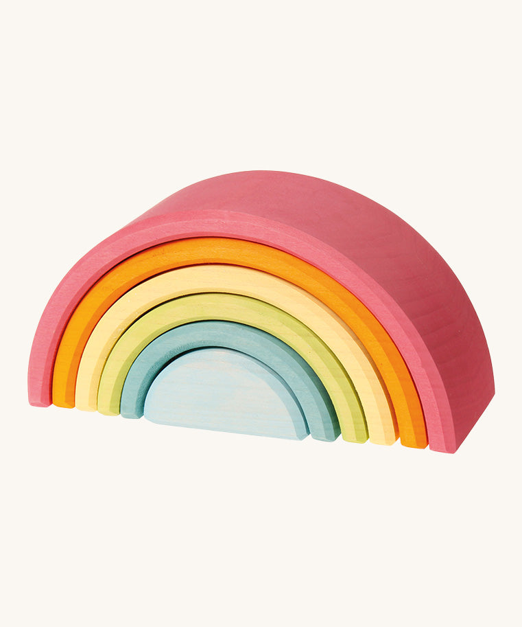 A Grimm's Medium Pastel Rainbow (6 Pieces) on a plain background.