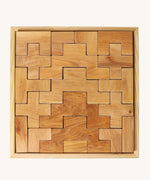 The Grimm's Natural Wooden Stairway Building Set on a plain background.