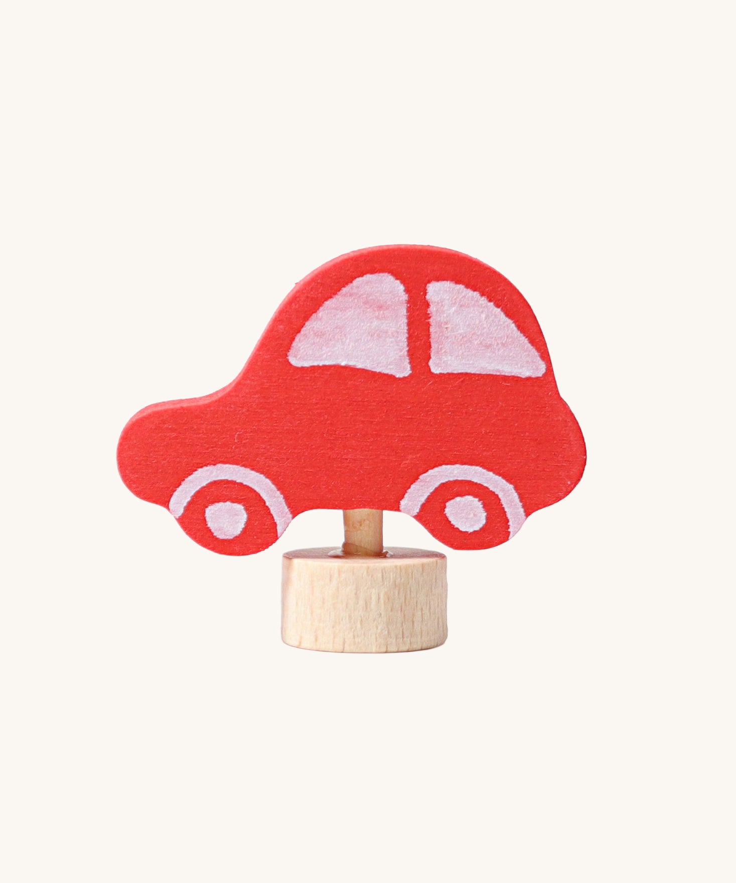 Grimm's Red Car Decorative Figure. We have a wide range of wooden decorative figures for Grimm's celebration rings available at Babipur.