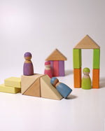 with the rest of the building being created with the pastel blocks