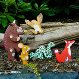 Bajo Gruffalo character collection including posable Gruffalo and mouse and owl snake and fox figures