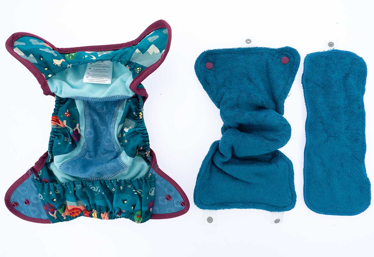 3 inside parts of the Close Parent Pop-in reusable cloth nappy