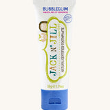 A 50g tube of Jack N' Jill bubblegum flavoured fluoride free kid's toothpaste.