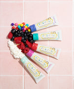 5 50g tubes of Jack N' Jill flavoured fluoride free kid's toothpaste.  Bubblegum, blueberry, strawberry, berries and cream and milkshake.