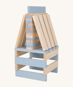 A build created using natural and grey coloured Kapla wooden planks.