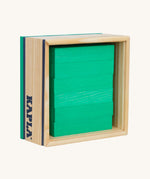 The Kapla 40 Square wooden engineering blocks set - light green planks in a wooden box.