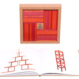 Kapla red and orange book and block set spread out on a white background