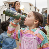 A child drinking from a Mountain Scape print Kid Kanteen 12oz Insulated Flip Seal Sport Cap Bottle.