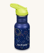 A Milky Way print, blue coloured Kid Kanteen 12oz Narrow Flip Seal Sport Cap Bottle.