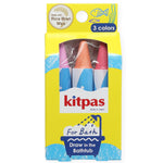 Kitpas eco-friendly childrens coral bath crayons 3 pack on a white background