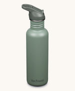 A Sea Spray green coloured Klean Kanteen 27oz Classic Narrow Flip Seal Sports Cap Reusable Stainless Steel Water Bottle.