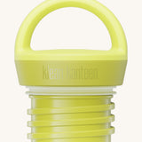 A close up of the Klean Kanteen acacia loop cap that fits on the 20oz classic rise bottle available at Babipur showing the thread and loop hand detail