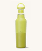 A Klean Kanteen 20oz rise insulated Reusable Stainless Steel Water Bottle in a acacia colour that's split in a light and dark shade. Features a matching loop cap with a thread and handle for easy carrying