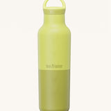 A Klean Kanteen 20oz rise insulated Reusable Stainless Steel Water Bottle with loop cap in a acacia colour that's split in a light and dark shade. Features a matching loop cap