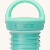 A close up of the Klean Kanteen cabbage loop cap that fits on the 20oz classic rise bottle available at Babipur showing the thread and loop hand detail