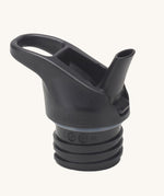 The black Klean Kanteen Flip Seal Sports Cap shown in an open position.
