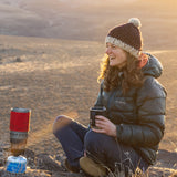 with a sunny mountain background