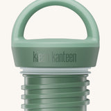 A close up of the Klean Kanteen iceberg loop cap that fits on the 20oz classic rise bottle available at Babipur showing the thread and loop hand detail