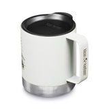 Klean Kanteen stainless steel insulated travel mug in matte white mountain on a white background