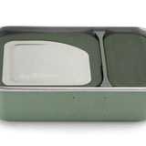 Klean Kanteen Rise Stainless Steel Snack Box with green silicone lid
