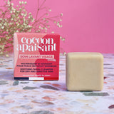 Picture of the Lamazuna soothing facial cleanser with its pink box