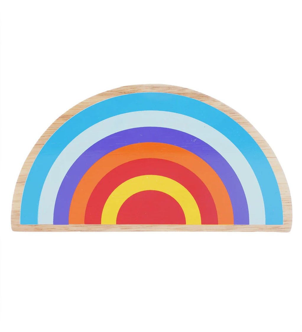 A Lanka Kade x Babipur collaboration machlud haul sunset wooden toy on a plain background.