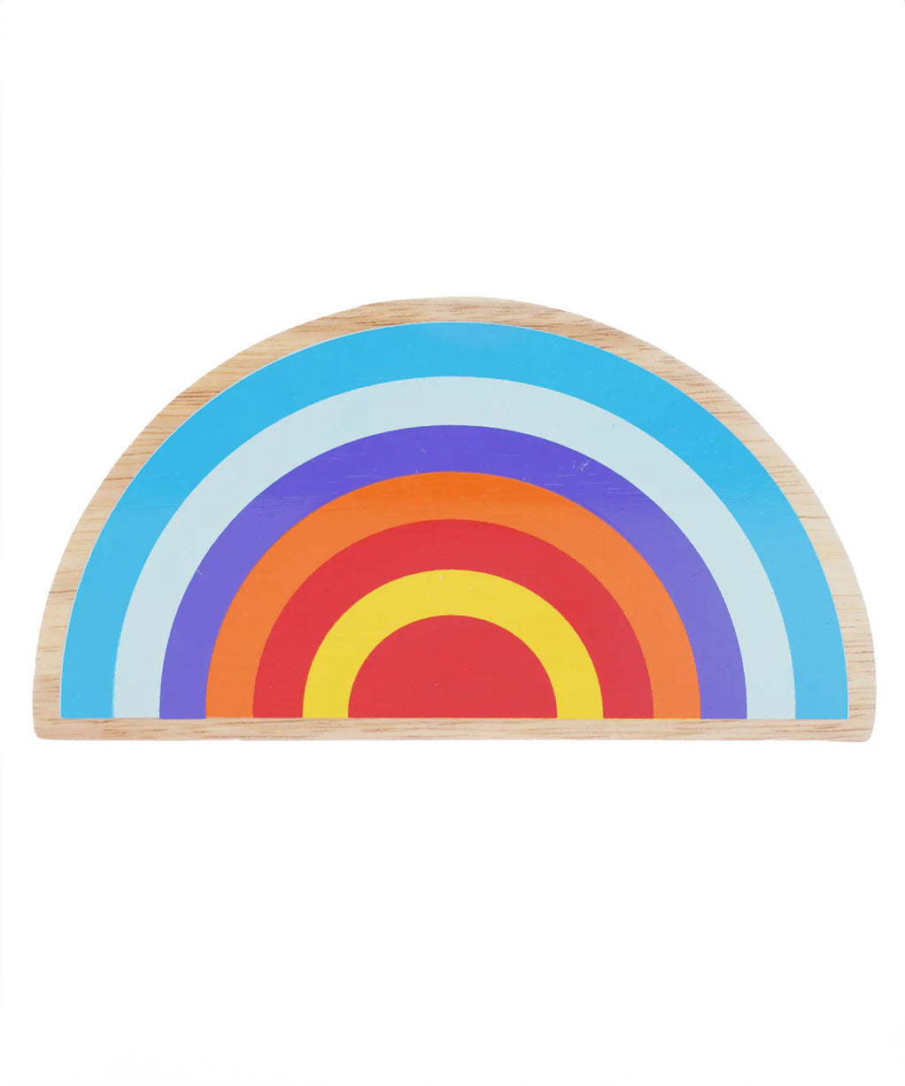 A Lanka Kade x Babipur collaboration machlud haul sunset wooden toy on a plain background.