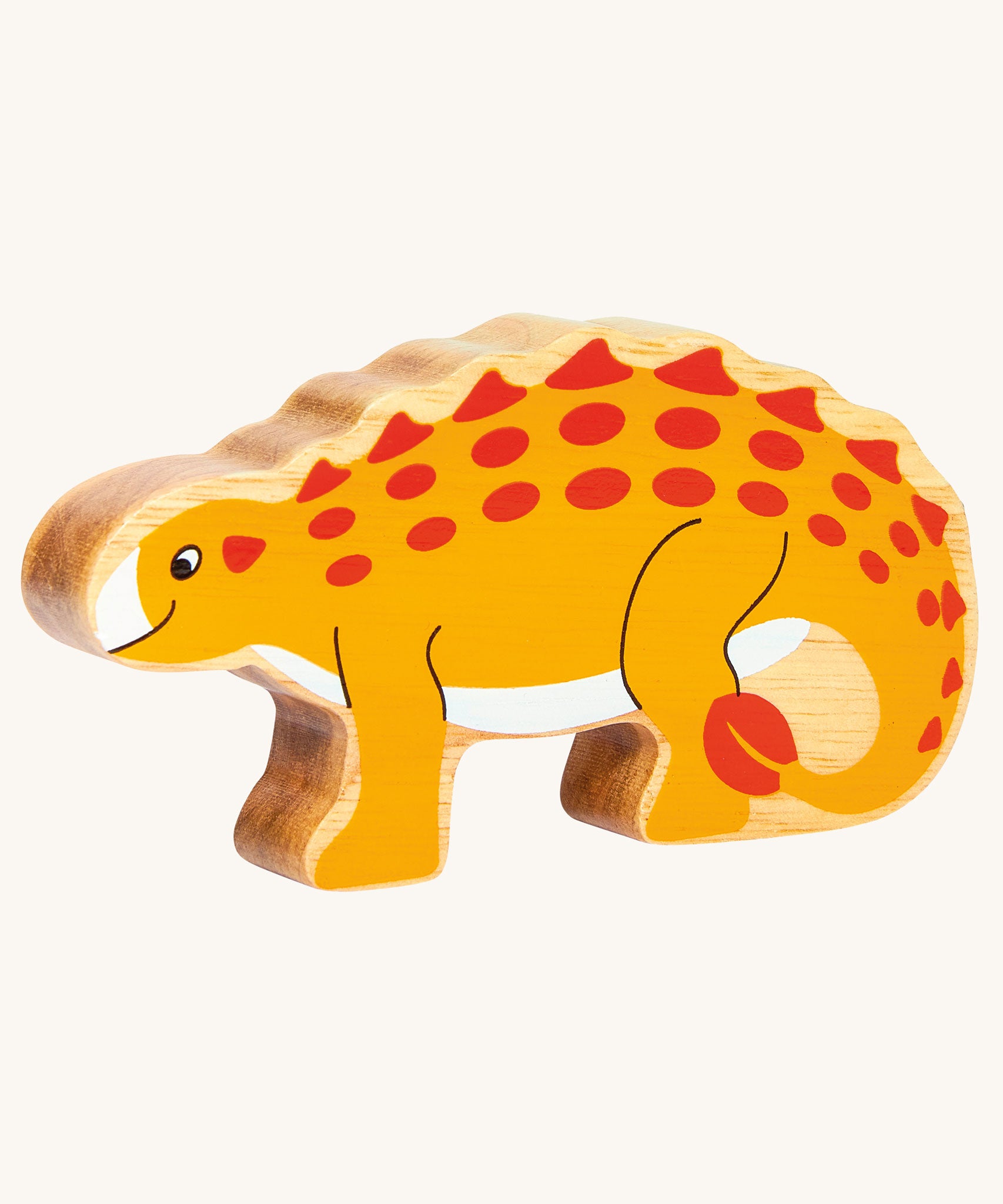 Lanka Kade Saichania Dinosaur wooden toy figure. These wooden toy figures are part of a huge range of Lanka Kade fair trade, wooden toys available here at Babipur.