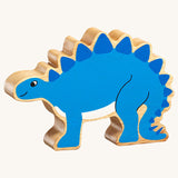 A blue Lanka Kade Stegosaurus wooden toy figure. These wooden toy figures are part of a huge range of Lanka Kade fair trade, wooden toys available here at Babipur.