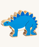 A blue Lanka Kade Stegosaurus wooden toy figure. These wooden toy figures are part of a huge range of Lanka Kade fair trade, wooden toys available here at Babipur.