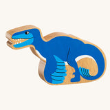 Lanka Kade Utahraptor Dinosaur blue wooden toy figure. These wooden toy figures are part of a huge range of Lanka Kade fair trade, wooden toys available here at Babipur.