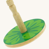 Lanka Kade Mini Beasts green caterpillar inspired design Wooden Spinning Top