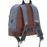 A back view of the Lassig mini backpack, showing the reflective, adjustable shoulder straps.