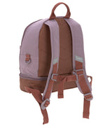 A back view of the Lassig mini backpack, showing the reflective, adjustable shoulder straps.