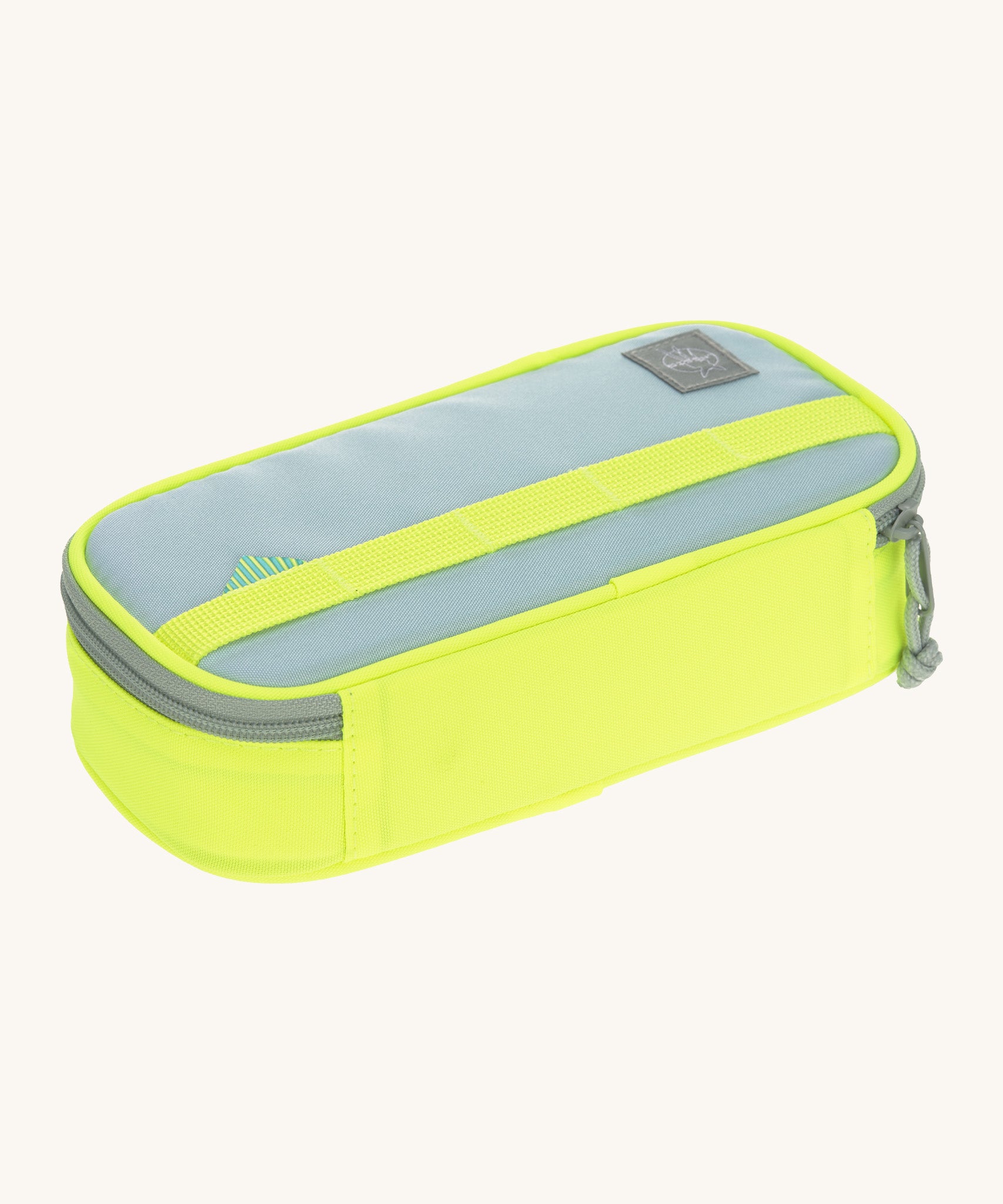Lassig spacy neon yellow pencil case with light grey trim available at Babipur. Features a matching grey zip fastener.
