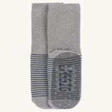 The Lassig organic cotton anti-slip grippy socks in grey.