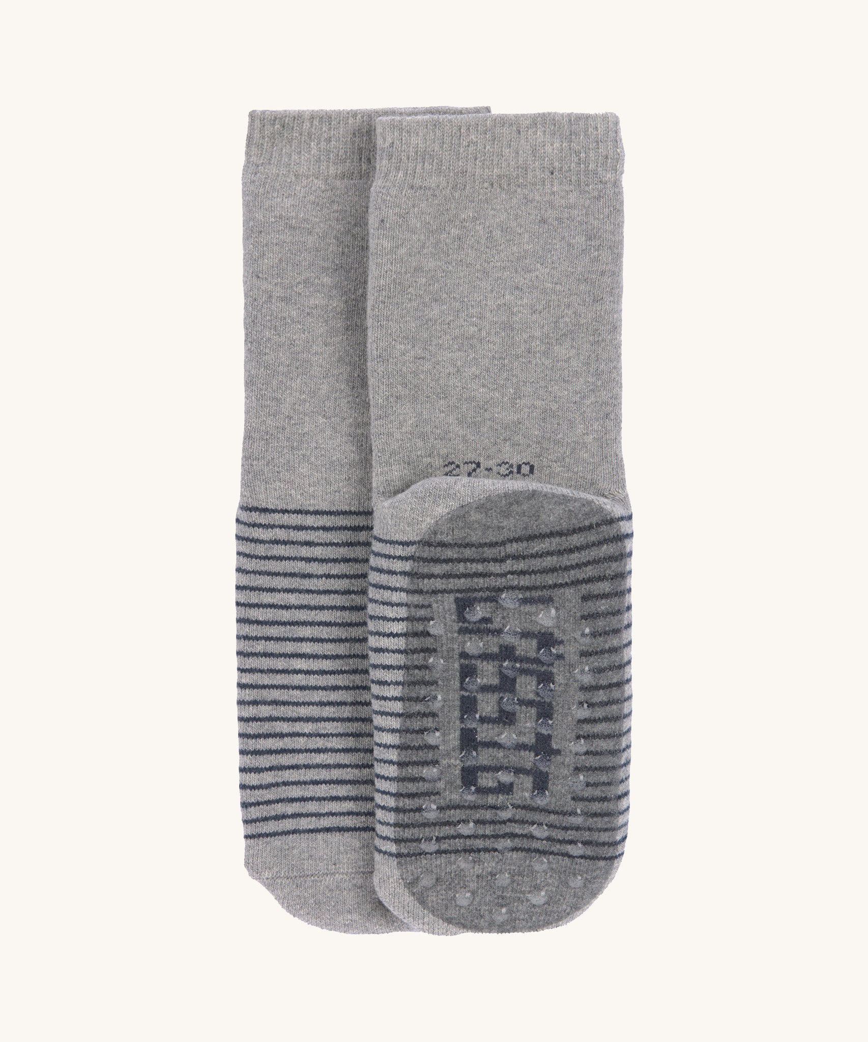 The Lassig organic cotton anti-slip grippy socks in grey.
