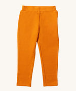 Little Green Radicals Waffle Leggings - Golden Ochre available at Babipur. A yellow GOTS organic cotton leggings with an elasticated waistband and waffle texture fabric