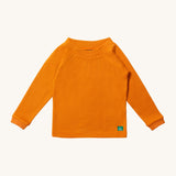 Little Green Radicals Long Sleeve Waffle Top - Golden Ochre available at Babipur. A GOTS organic cotton lovely yellow, long sleeve top with a waffle texture fabric