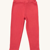 Little Green Radicals pink berry waffle leggings available at Babipur. A soft pink GOTS organic cotton leggings in a waffle knit style. Features a elasticated waist band for a comfy fit