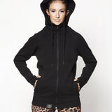 A adult wearing the Love Radius Parent Hoodie in Black