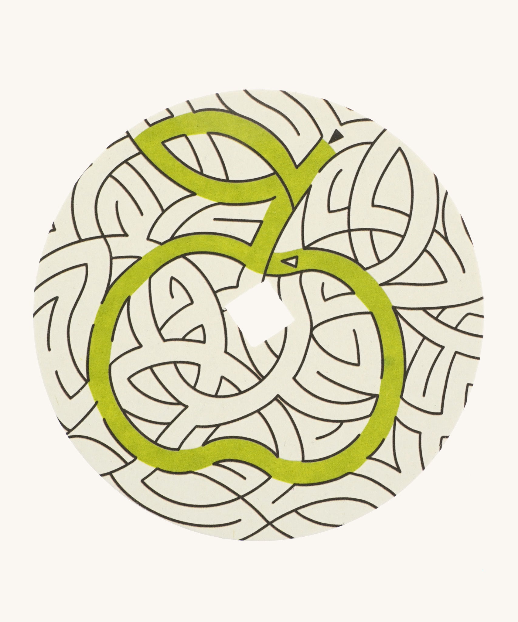 The 'maze' design cardboard panel to go on the Mader spinning top