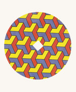 The '3D' design cardboard panel to go on the Mader wooden spinning top.