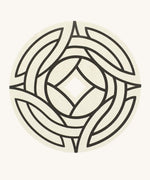 The DIY 'wattle' design cardboard panel to go on the Mader wooden spinning top.