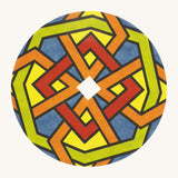 The 'Wattle' design cardboard panel to go on the Mader wooden spinning top.