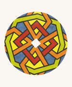 The 'Wattle' design cardboard panel to go on the Mader wooden spinning top.