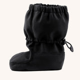 Side image of the Mamalila baby allrounder winter booties in black colour available at Babipur showing the elasticated ankle cuff detail
