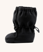Side image of the Mamalila baby allrounder winter booties in black colour available at Babipur showing the elasticated ankle cuff detail