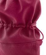 A close up of the Mamalila  baby allrounder winter booties in berry pink available at Babipur showing the toggle detail
