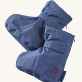 The Mamalila babywearing winter baby booties in blue, for protecting your baby in cold weather